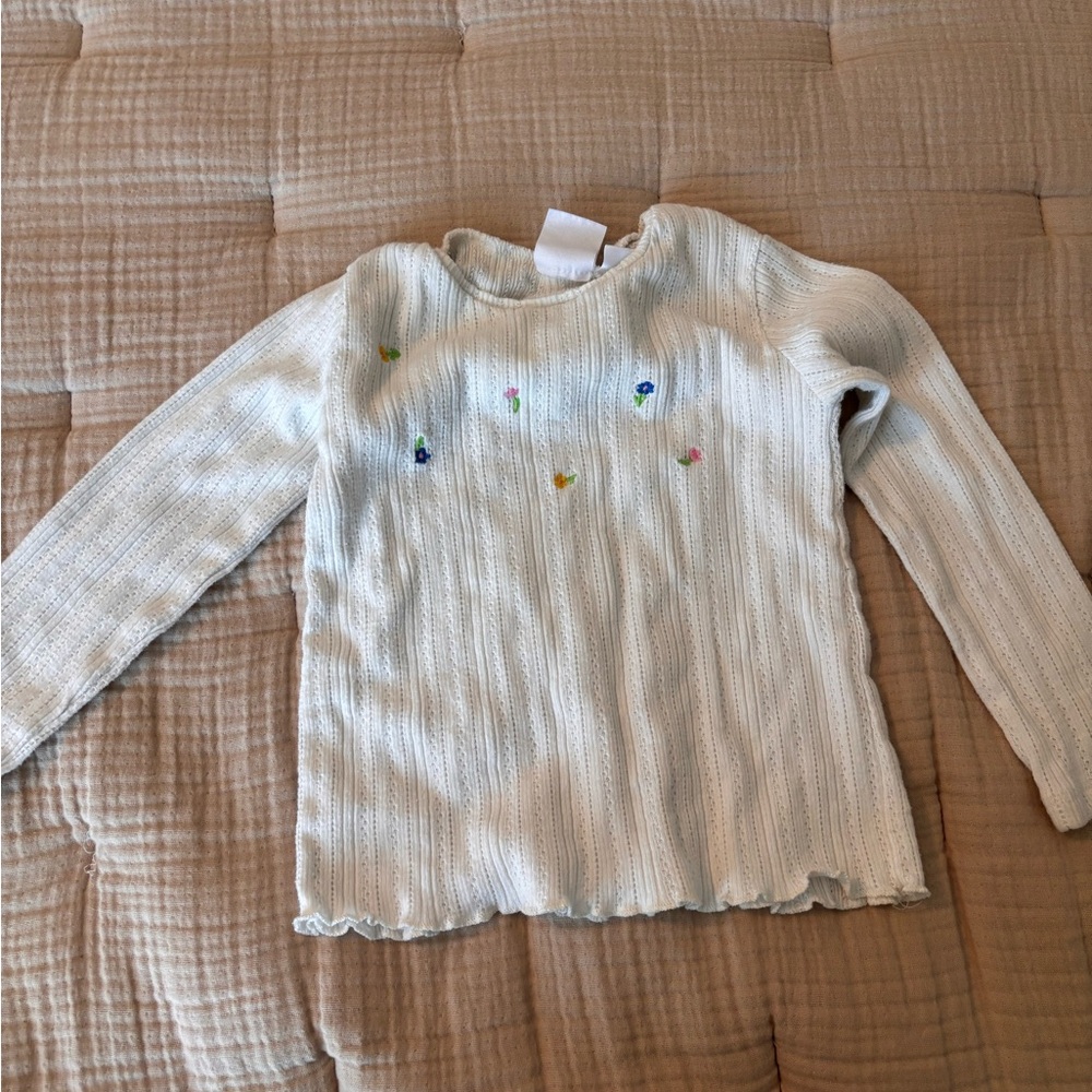 Zara Kids White Long Sleeve Top